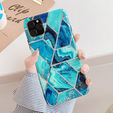 iPhone-Hülle Geometrisch Blauer Marmor