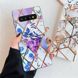 Samsung Galaxy-Hülle Geometrisch Lila Muster und Blumen