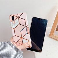 Huawei-Hülle Geometrisch & Rosa Muster
